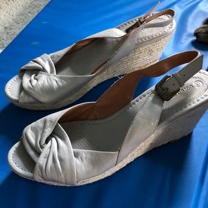 Lovely Braided wedge sling back sandals